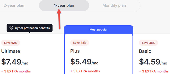 1-year Pricing for NordVPN