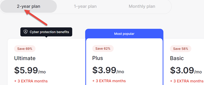 2-year Pricing Plan for NordVPN