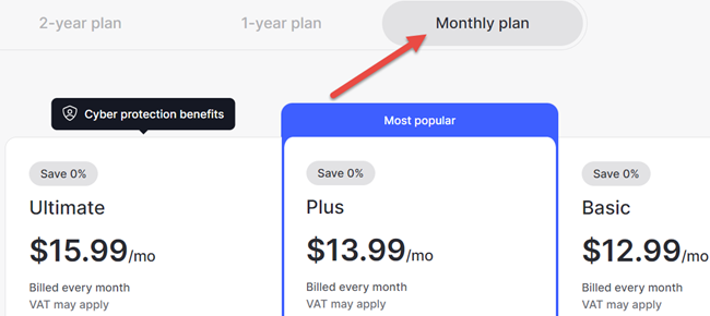 NordVPN Monthly Pricing