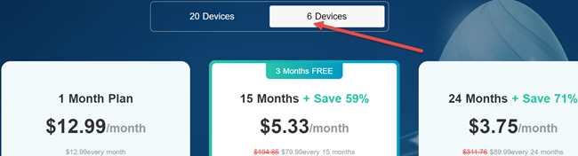 VPN Proxy Pricing for 6 Devices